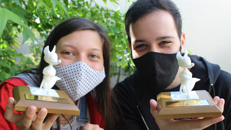 Lucía García y Diego Edelman, estudiantes de ORT, premiados por su cortometraje