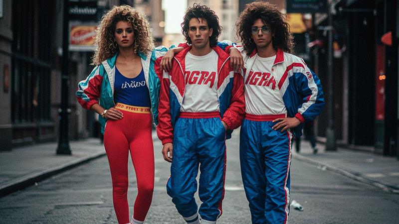 Estilo glam y deportivo años 80