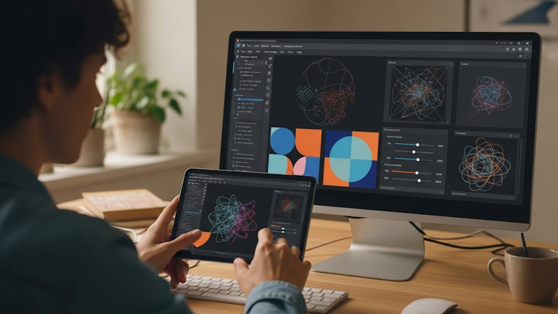 Colaboración entre artista y tecnología