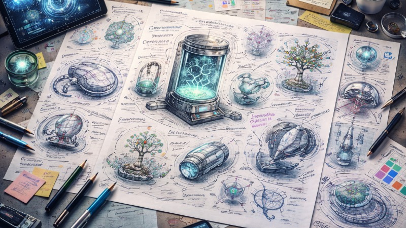 Bocetos de dise&ntilde;o especulativo en proyectos de arte y ciencia