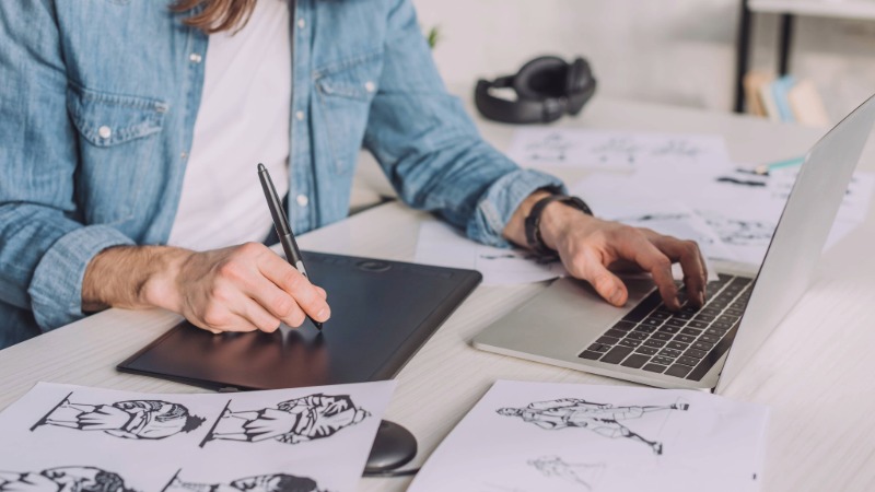 Arte para videojuegos en tableta digital