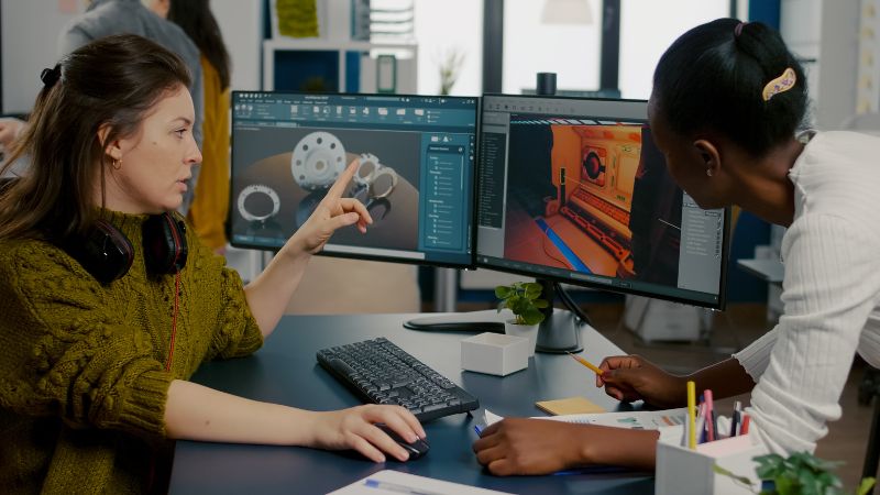 Estudiantes de arte para videojuegos