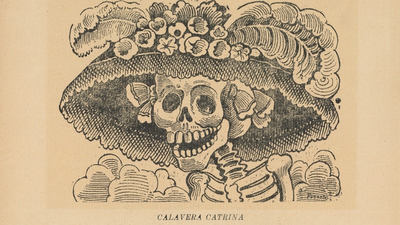 *Calavera de la Catrina, Jos&eacute; Guadalupe Posada. Fuente: Wikimedia Commons. Licencia: Dominio p&uacute;blico.*